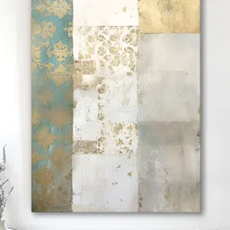 Art Street Turquoise Blue & White Abstract Printed Canvas Wall Art-6