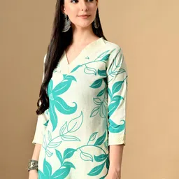 BKApparels Women Floral Printed Screen Print Daily Cotton Straight Kurta-picture-6