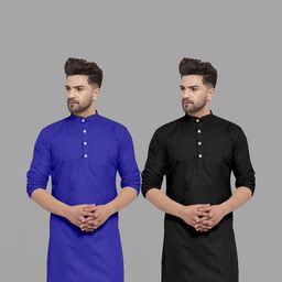 VS MALL Men Black Kurtas-picture-28