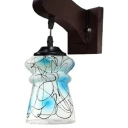 Somil Premium Designer Glass Wall / Night Lamp Elegant & Stylish Dcor Accent for Modern Interiors, Color- FIrozi, White, Black, Size:- 20 X 25 X 22.5 CM-33