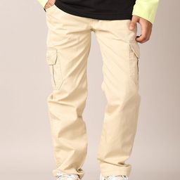 V-Mart BoysSolid Cargos Trousers-image-4