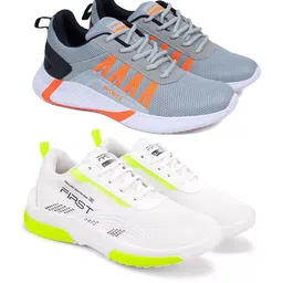 World Wear Footwear Men Pack Of 2 Mesh Running Non-Marking Shoes-picture-28