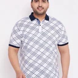 SztoriPlus Size Checked Printed Polo Collar Half Sleeve Regular Fit Casual T Shirt-image-39
