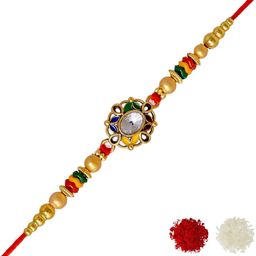 MEIRA JEWELLERY 3-Pcs Rakhi With Roli Chawal & Greeting Card-image-55