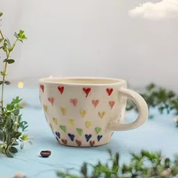 Rare Planet White & Red Printed Ceramic Glossy Mug 240ml-41
