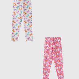 R&B Girls Pack Of 2 Printed Ankle-Length Leggings-image-26