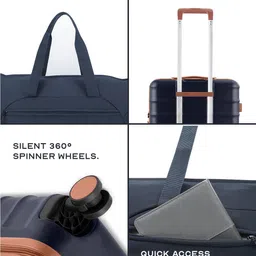 Assembly Textured Hard-Sided Large Trolley Bag With  Duffle Bag image 4