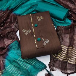 Rangtulika Ethnics Embellished Unstitched Dress Material-picture-3