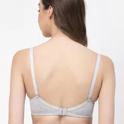 Floret Grey Bra Full Coverage Heavily Padded 360 Degree Support Seamless Push-Up Bra image 5
