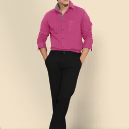 Moda Rapido Men Standard Fit Spread Collar Solid Cotton Formal Shirt-image-37