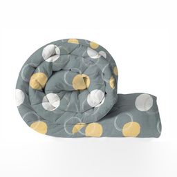 Comfowell Grey & White Geometric Printed 210 GSM Heavy Winter Cotton Double Bed Dohar-image-7