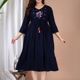 KIAARON Women Floral Embroidered Floral Maternity Kurta-image-35