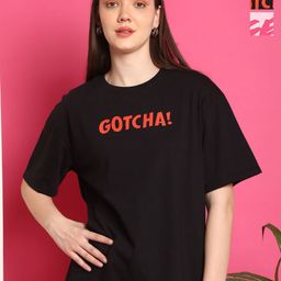 Metronaut Women Pack Of 2 Typography Printed Round Neck Cotton Oversized T-shirts-image-37