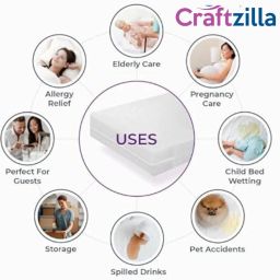 craftzilla Elastic Strap Double Size Waterproof Mattress Cover image 4