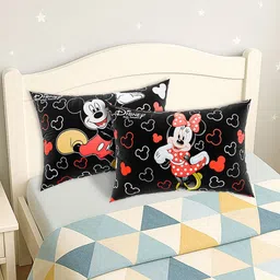 Kuber Industries Black & Red Disney Printed Microfiber Ultra Soft Sleep Pillow-picture-55