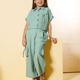 Peppermint Pastel Princess Girls Shirt Collar Shirt With Trousers-image-18