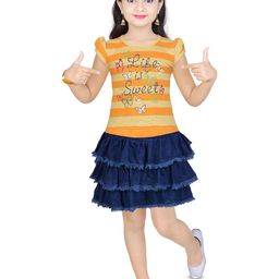 ZADMUS Girls Printed Short Sleeves Pure Cotton Top With Skirt-image-78
