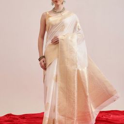 DIVASTRI Woven Design Paisley Zari Jamdani Saree-image-30