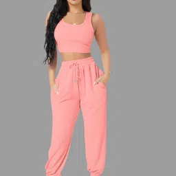 Mast & Harbour Round-Neck Sleeveless Top With Jogger Co-Ords-image-88