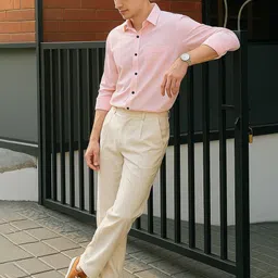encore by INVICTUS Men Classic Fit Solid Spread Collar Cotton Casual Shirt-picture-28