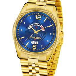 CASADO Men Dial & Stainless Steel Bracelet Style Straps Analogue Watch CD-640-BLUE-GOLD-DD-image-88