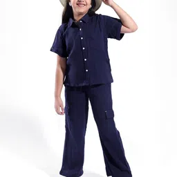 ARIAS By LARA DUTTA Girls Double Gauze Pure Cotton Shirt With Trousers-image-11