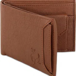 Men Casual Brown Artificial Leather Wallet-image-5