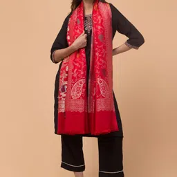 Tweedle Women Paisley Woven Design Acrylic Shawl-image-119