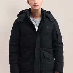 U.S. Polo Assn. Men Solid Hooded Padded Jacket-picture-26