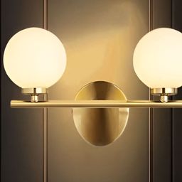 KINIS Gold-Toned & White Spherical Shaped Metal Wall Lamp-54