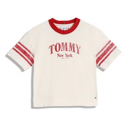 Tommy Hilfiger Girls Colourblocked Raw Edge T-shirt-image-77