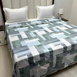 Pure Decor Blue & White Printed Double King Duvet Cover-picture-34