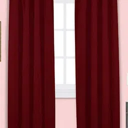 Parda Online Maroon Black Out Door Curtain-image-89
