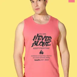 WOOSTRO Pack Of 2 Printed Super Combed Cotton Gym Vests VWS26(ALONE PEACH)(ENJOY PEACH)-image-66