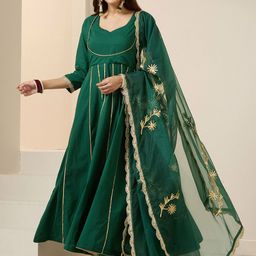Ishin Women Embroidered Regular Gotta Patti Kurta with Trousers & With Dupatta-image-58