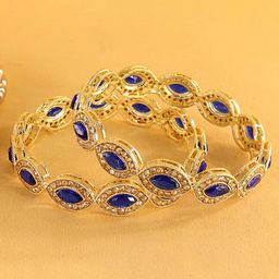 LAVAZZA Set Of 2 Amercian Diamond Studded Kada Bangles-image-70