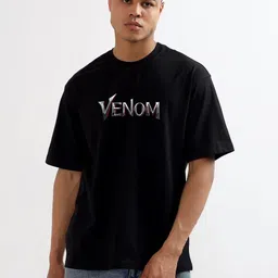 CODE OF HONOUR Men Venom Typography Printed Round Neck Cotton T-shirt-picture-36