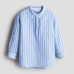 H&M Cotton Muslin Grandad Shirt-image-85