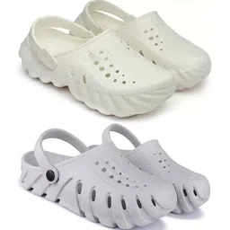 BERSACHE Men Pack Of 2 Self Design Clogs-image-70