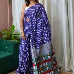 Anouk Polka Dot Pure Cotton Saree-picture-13