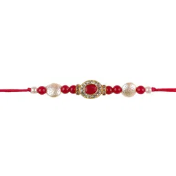 ASIDEA Set Of 3 Rakhis With Roli Chawal & Greeting Card image 2