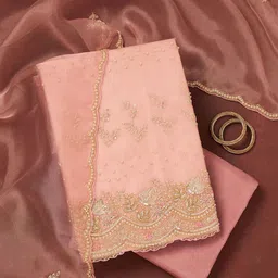 Koskii Organza Unstitched Dress Material-picture-39