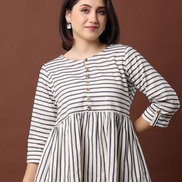 MYND Striped Cotton Styled Back Top-image-60