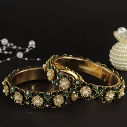 ZULKA Set Of 2 Cubic Zirconia-Studded Metal Bangles-image-58