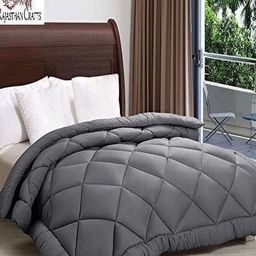 CHICERY Grey Microfiber AC Room Double Bed Comforter-23