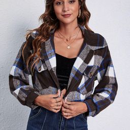 Oh Rare Women Floral Checked Longline Tailored Jacket-image-97