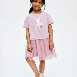 H&M Print-Motif Tulle-Skirt Dress-image-92
