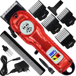 QGS Men’s Rechargeable BK Powerful Hair Clipper Beard Moustache Hair Cutting Trimmer Fully Waterproof Grooming Kit 410 min Runtime 8 Length Settings-image-50