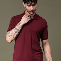 V-Mart Men Solid Polo Collar Cotton T-shirt-picture-26