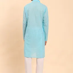 Pro-Ethic STYLE DEVELOPER Men Embroidered Regular Sequinned Pure Cotton Kurta with Pyjamas image 4